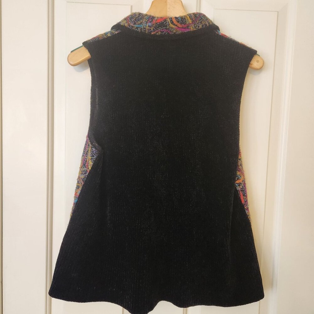 Colorful Sleeveless Zip-Up Knit Vest Fiber Art Teacher Comfy Cozy Soft Cute XL - Picture 3 of 13